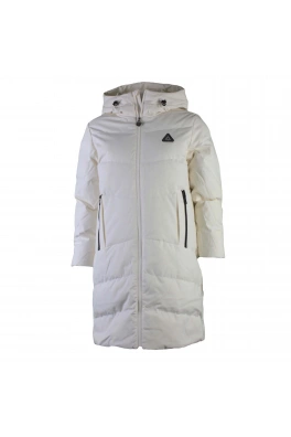 Peak peak mid-lenght down coat canvas / white
