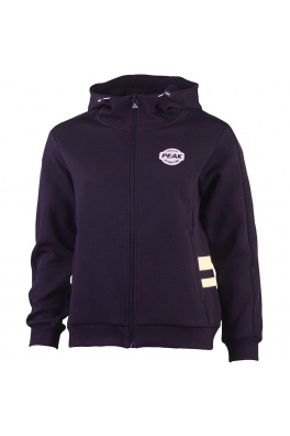 Peak peak knitting hoodie zipper-opened jacket black