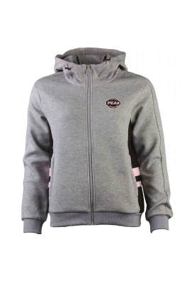 Peak peak knitting hoodie zipper-opened jacket mid.melange grey