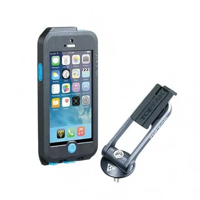 TOPEAK obal WEATHERPROOF RIDECASE pro iPhone 5 + SE černá/modrá