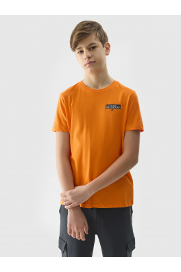 Chlapecké tričko z organické bavlny s potiskem 4F - oranžové