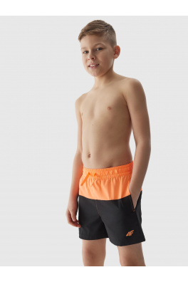 Chlapecké plážové šortky typu boardshorts 4F - oranžové