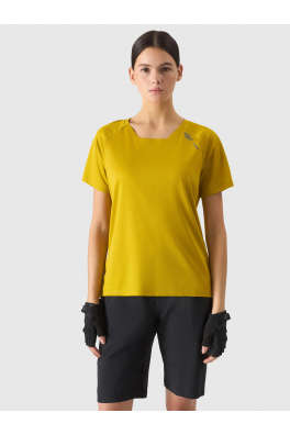 Dámské rychleschnoucí cyklistické tričko 4F - žluté