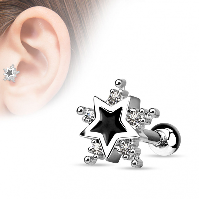 Piercing do ucha z chirurgické oceli - Hvězda