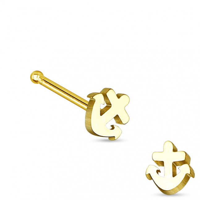 Piercing do nosu - kotvička gold