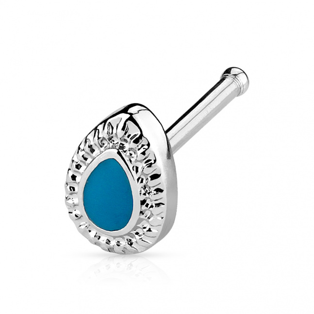 Piercing do nosu - synthetický turquoise