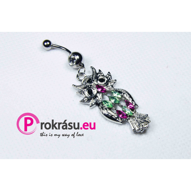 Piercing do pupíku - Velká sova