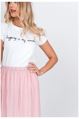 Dámské tričko s nápisem "Shopping is my cardio" - bílá,