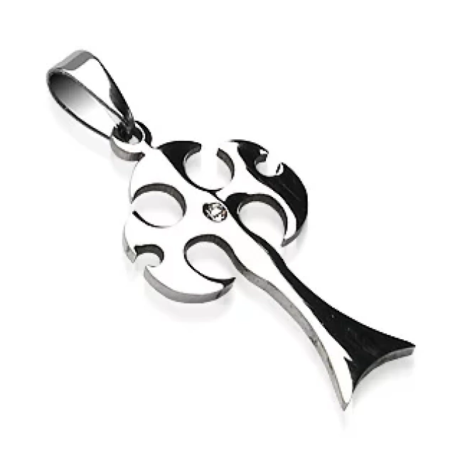 Křížek z chirurgické oceli s výběrem řetízku - Gothic style 