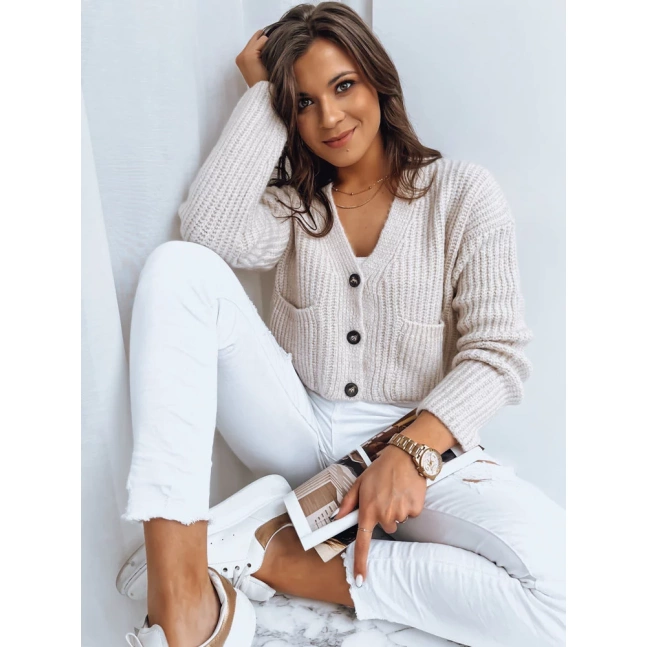 Dámský svetr SISTERS světle béžový Dstreet MY1959 Dámský svetr SISTERS světle béžový Dstreet MY1959