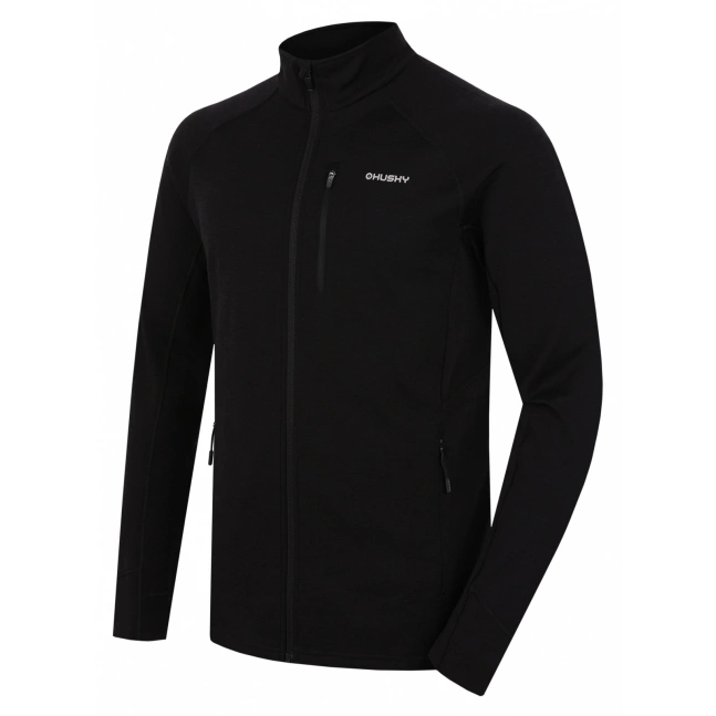 Pánská mikina z merino vlny Husky Alou M black Pánská mikina z merino vlny Husky Alou M black