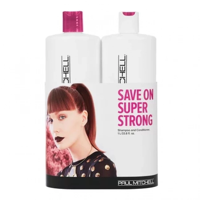Paul Mitchell Super Strong Shampoo 1000ml + Conditioner 1000ml