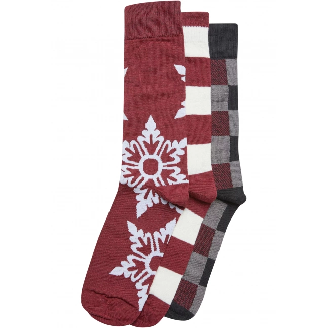 Unisex vánoční ponožky Urban Classics Christmas Snowflakes Socks 3-Pack Unisex vánoční ponožky Urban Classics Christmas Snowflakes Socks 3-Pack