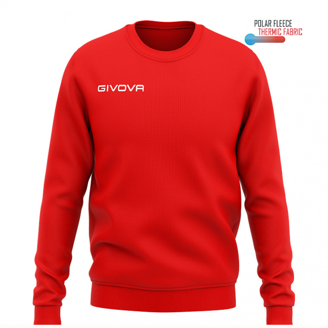 Pánská/chlapecká sportovní mikina GIVOVA Crew Neck červená