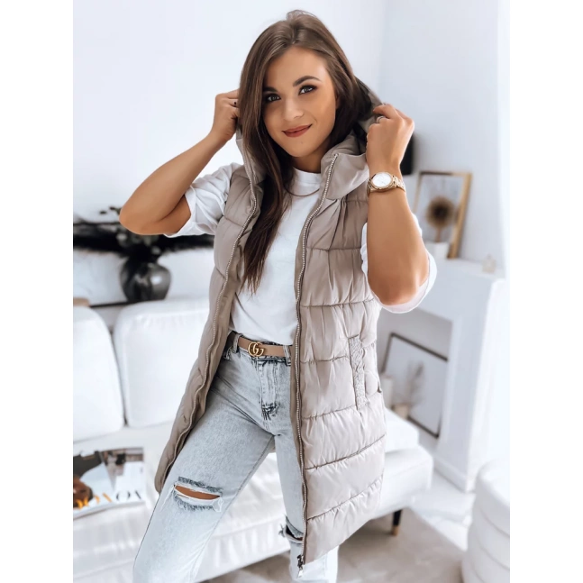 Dámská prošívaná vesta BRITA béžová Dstreet TY3267 Dámská prošívaná vesta BRITA béžová Dstreet TY3267