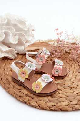 Dětské sandály zdobené květinami Multicolor Tinette