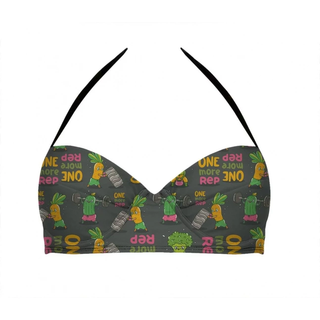 Push Up Halter Bikini Top Funny Vegetables