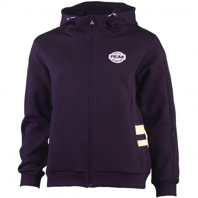 Peak peak knitting hoodie zipper-opened jacket black