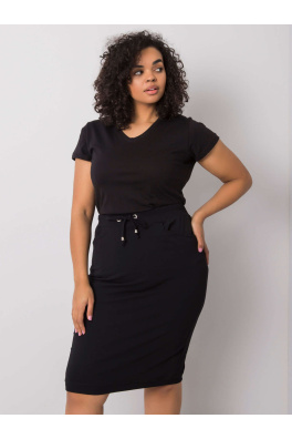 Černá bavlněná sukně plus velikosti