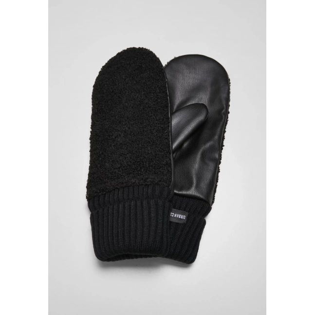 Unisex rukavice Urban Classics Sherpa Synthetic Leather Gloves