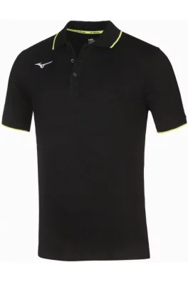 Men Mizuno Polo/Black/Yellow Fluo