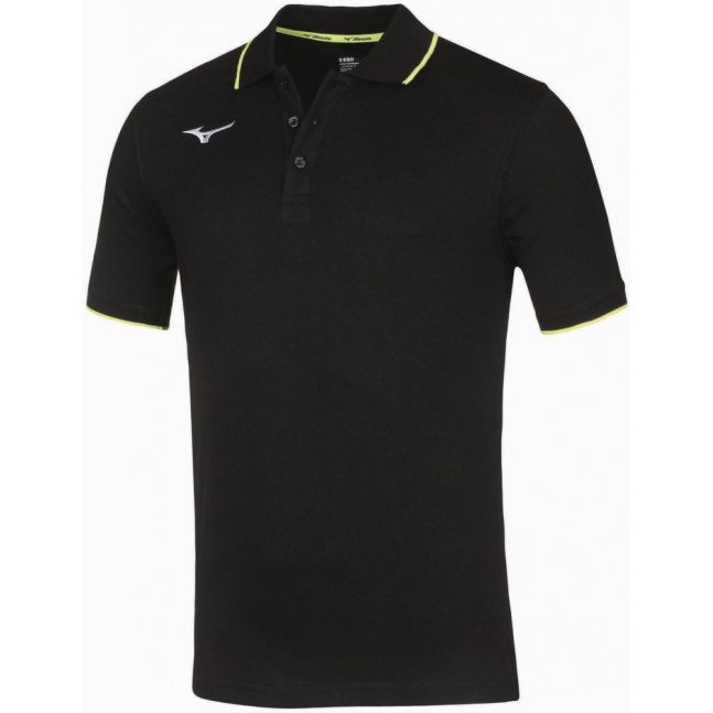 Men Mizuno Polo/Black/Yellow Fluo