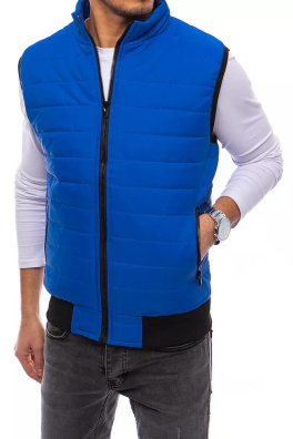 Pánská prošívaná modrá vesta Dstreet TX4017