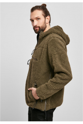 Teddyfleece Worker Pullover Jacket olivová