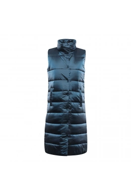 Dlouhá dámská prošívaná vesta s impregnací ALPINE PRO UREFA mykonos blue