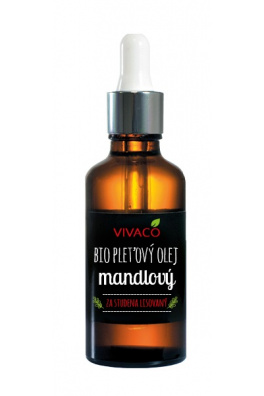 VIVACO 100% BIO Pleťový mandlový olej s pipetou 50 ml