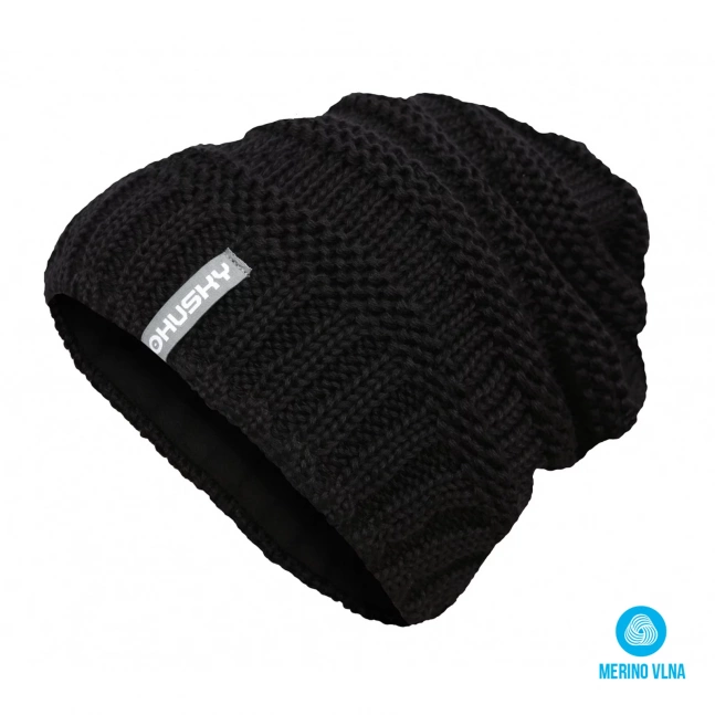Dámská merino čepice HUSKY Merhat 5 černá Dámská merino čepice HUSKY Merhat 5 černá