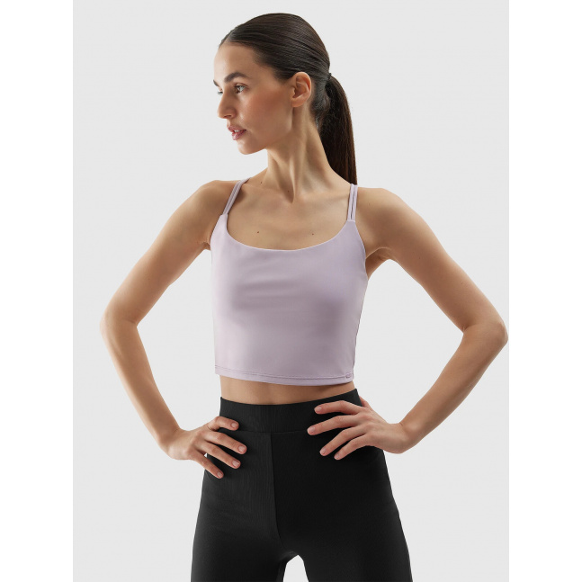 Dámský crop top na jógu z recyklovaných materiálů 4F - fialový