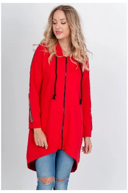 Dámská oversize mikina s nápisem "FASHION" - červená,