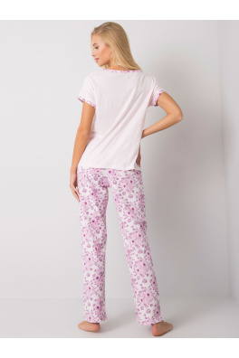 Světle růžové dámské pyžamo s kalhotami
