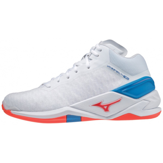 Indoorová obuv Mizuno WAVE STEALTH NEO MID / WHITE / IGNITION RED / FRENCH BLUE