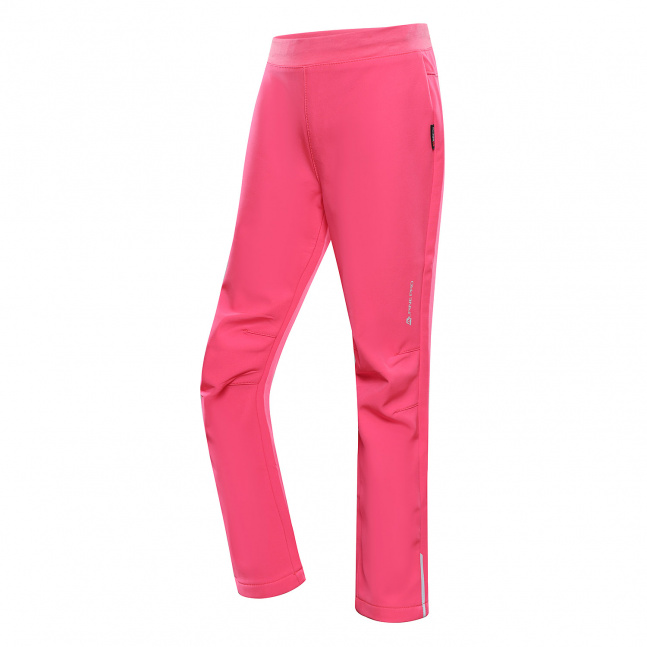 Dětské softshellové kalhoty ALPINE PRO SMOOTO neon knockout pink