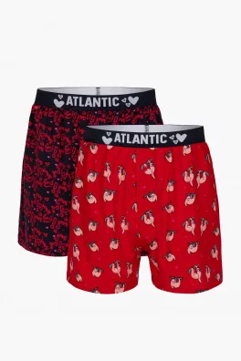 Pánské trenýrky ATLANTIC 2Pack - červená/tmavě modrá