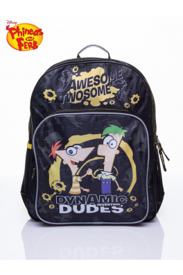 Černý školní batoh DISNEY Phineas a Ferb