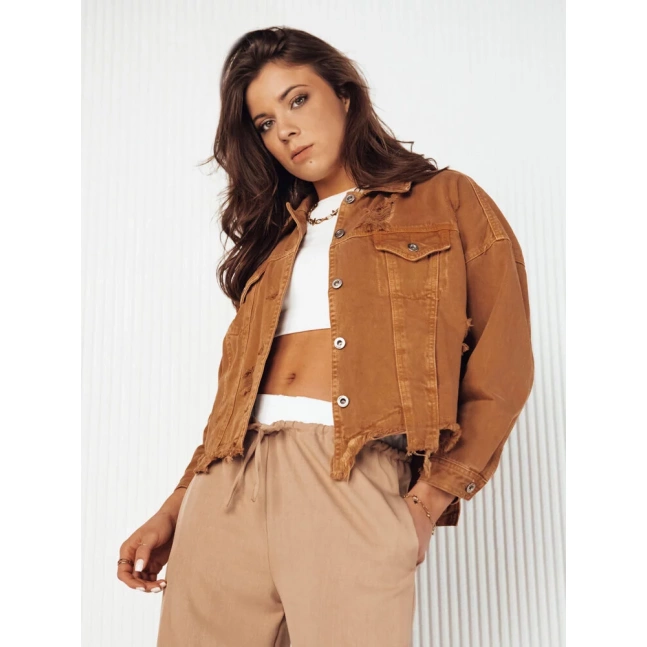 Dámská oversize džínová bunda MOLI camel Dstreet TY4130