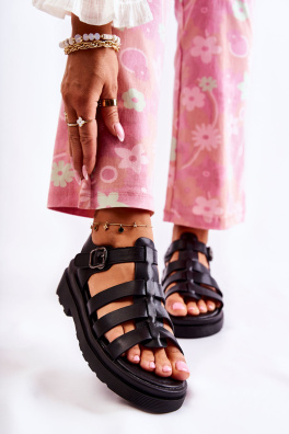 Módní sandály s ramínky Černá Malien