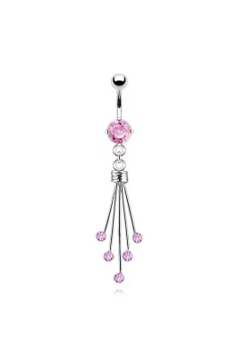 Piercing s třásněmi z titanové oceli - crystals 