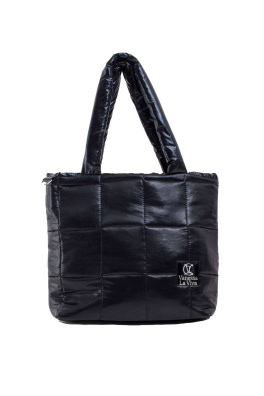 Černá prošívaná taška s odnímatelným popruhem