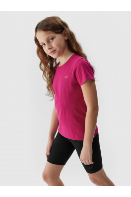 Dívčí hladké tričko 4F - růžové
