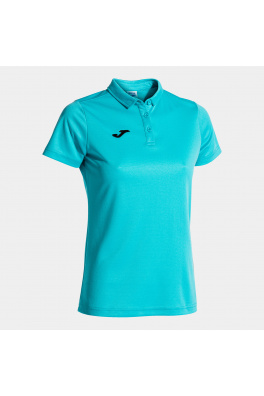 Dámské triko Joma Hobby Women Polo Shirt S/S Fluor Turquoise