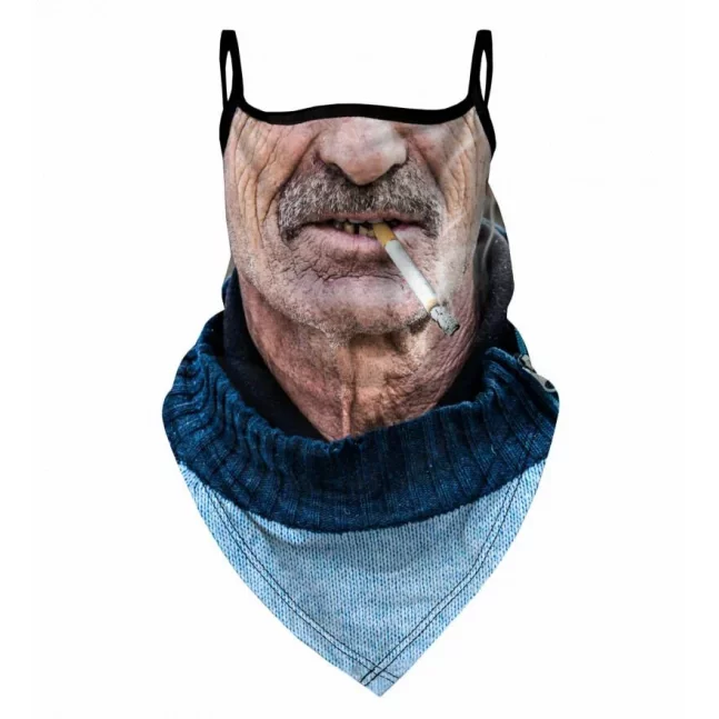 Funny Smoke Bandana Face Mask Pink