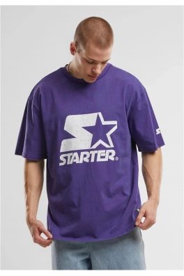 Pánské tričko Starter Logo Oversize Acid fialové