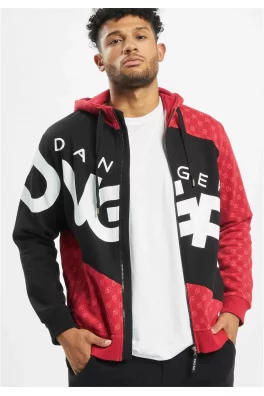 Pánská mikina DNGRS Veli Zip Hoody - černá/červená