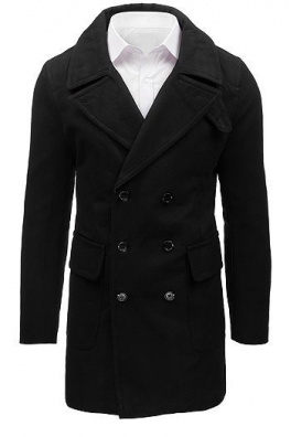 Pánský zimní černý kabát CX0361