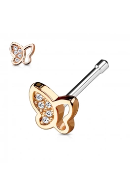 Piercing do nosu - motýlek rose