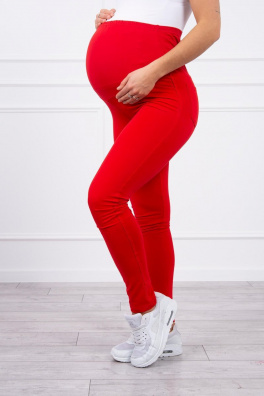 Cotton maternity pants red
